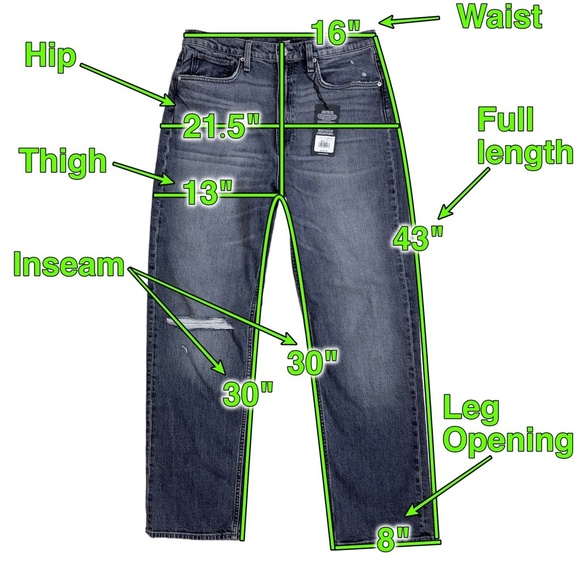 Hudson Los Angeles Jade Distressed Denim Jeans High-Rise Straight Loose Fit 31 - Picture 2 of 8